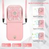 Ventilateur USB pliable portable rechargeable - Rose