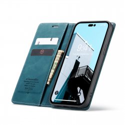 iPhone 14 Pro - Etui clapet portefeuille Bleu caseme