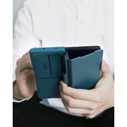 Galaxy Z fold 4 - Etui à Rabat anti espion bleu turquoise