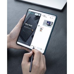 Galaxy Z fold 4 - Etui à Rabat anti espion bleu turquoise