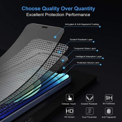 iPhone 14 Plus - protection écran en verre trempé bord noir avec filtre à poussière
