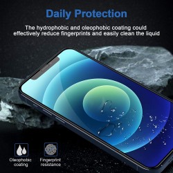 iPhone 14 Plus - protection écran en verre trempé bord noir avec filtre à poussière
