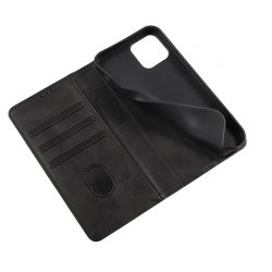 iPhone 14 Pro - Etui clapet portefeuille cuir lisse Noir