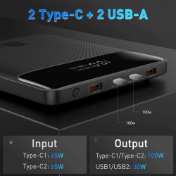 copy of Baseus 10000mAh Power Bank + chargeur sans fil + Support + affichage numérique