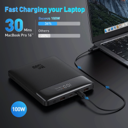 copy of Baseus 10000mAh Power Bank + chargeur sans fil + Support + affichage numérique