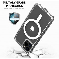 iPhone 14 Pro Max - Coque Transparente avec Cercle magnétique intégré