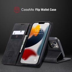iPhone 14 - Etui clapet portefeuille noir Caseme