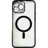 iPhone 11 Pro Max - Coque Transparente magsafe bord Noir avec Cercle magnétique intégré