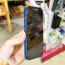 iPhone 13 Pro Max - Coque Magnétique anti espion double Face Verre - bleu foncé