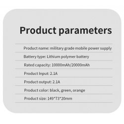 Batterie Externe Chargeur Solaire 20000mAh avec cables