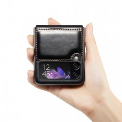 Galaxy Z Flip3 - Etui à Rabat étui de lux Noir