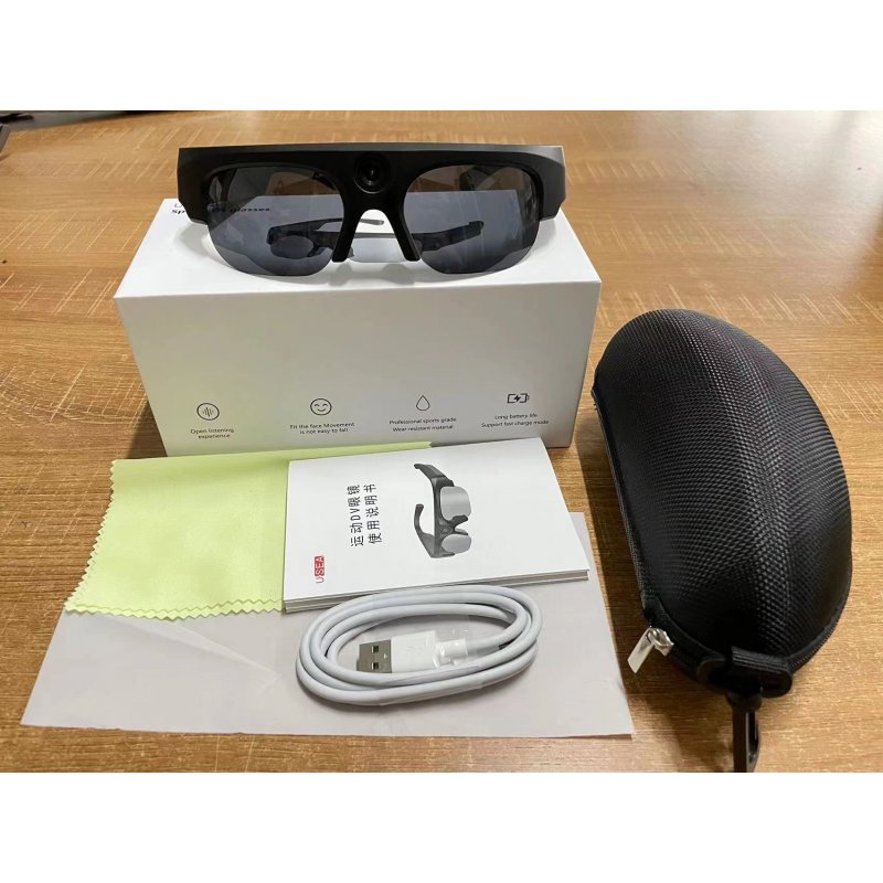 Lunettes Caméra HD 1080P - Enregistrement Vidéo Grand Angle, Anti-Tremblement - Pour Sports, Vélo, Aventure - 3