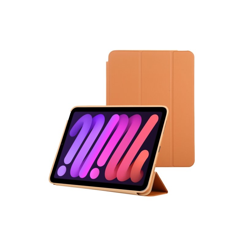 iPad Mini 7/6 - étui support smart case orange avec rayure Pencil