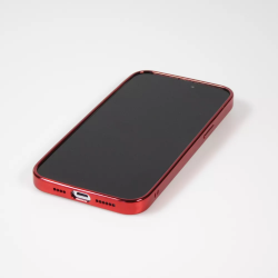 iPhone 14 Pro Max - Coque Transparente magsafe bord rouge avec Cercle magnétique intégré