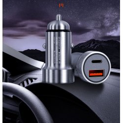 Chargeur allume cigare Voiture 20W  Port USB + Type-C Chargeur