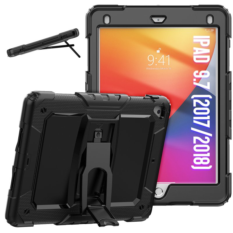 iPad 9/8/7 10.2''- Coque 360 ultra robuste housse support avec béquille noir