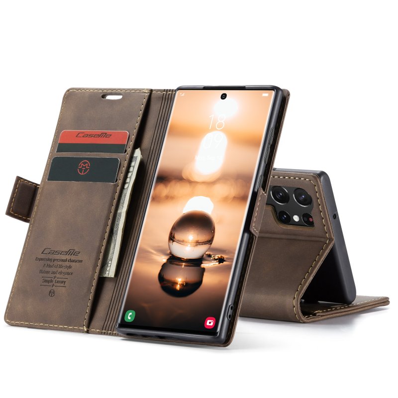 Galaxy S23 Ultra - étui support rétro avec pochettes