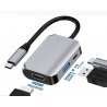 copy of Adaptateur USB C  HUB 8 en 1 vers VGA, HDMI 4K, Ethernet RJ45, Port Type C PD, 2 x USB 3.0 et Lecteur de Carte SD/TF