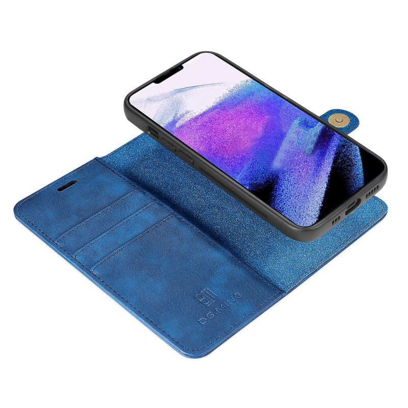 iPhone 14 Plus - Portefeuille étui coque détachable Bleu