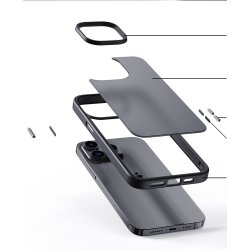 iPhone 14 Pro- coque cadre noire dos translucide