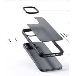 iPhone 14 - coque cadre noire dos translucide