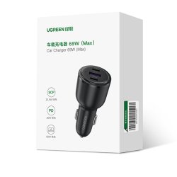 UGREEN 69W Chargeur Voiture USB C Rapide PD QC 3.0 Chargeur Allume Cigare USB C 65W 45W 30W