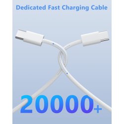 iPhone 16/15 - Kit 20W Chargeur USB C Rapide et 2M Cable USB C Charge Rapide 200cm