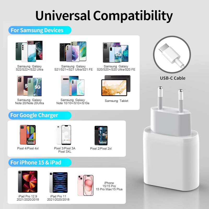 Cavo USB C a USB C, 100 W, 2 m, cavo USB C per iPhone 16