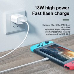 iPhone 16/15 - Chargeur rapide 18W QC3.0 + câble