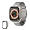 Apple watch 45mm/44mm - Bracelet métal de lux titan gris (protection écran cadre offerte)