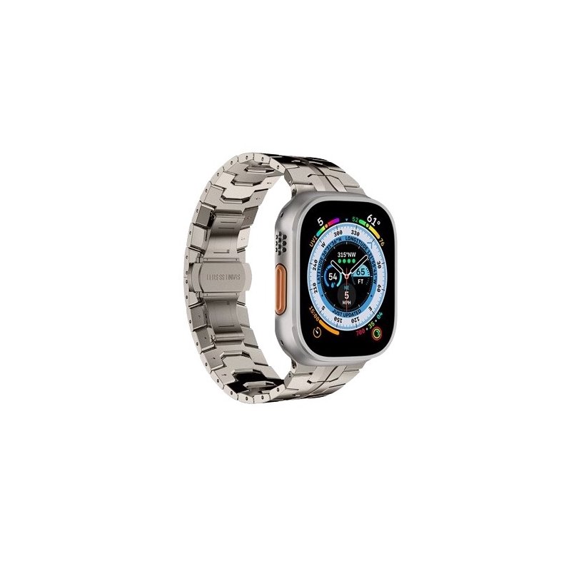 apple watch ultra - Bracelet métal titan fermeture papillon