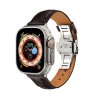 Apple watch ultra - bracelet en cuir de Lux crocodile avec boucle papillon