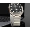 Apple watch ultra 49mm - Bracelet en métal couleur titan avec protection écran cadre métaillique