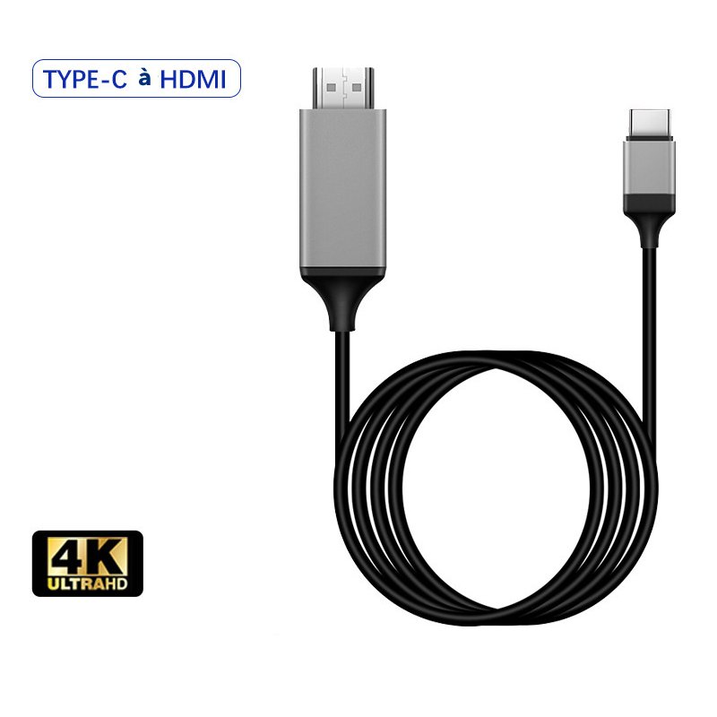 Cable 200cm Type C à HDMI pour ipad samsung iphone 15 pro max