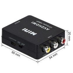 Mini AV RCA CVBS vers HDMI Vidéo Audio Adaptateur pour Caméra, Xbox 360, PS1, PS2, WII, N64, Gamecube, Snes, NES, PSP