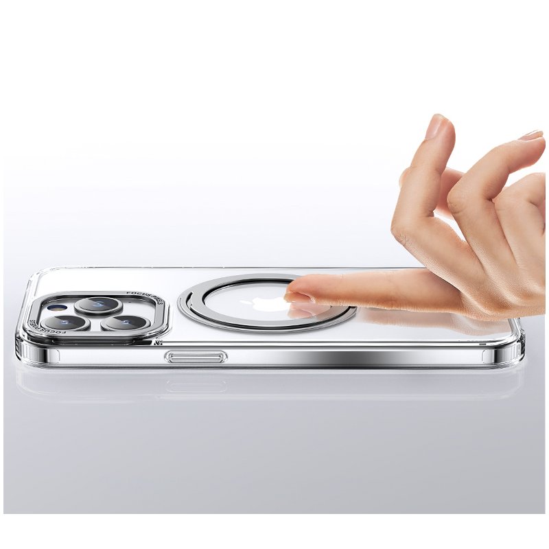 Miimall Coque Transparente pour Samsung S24 FE,Coque Anneau Magnétique S24 FE pour Mag-Safe