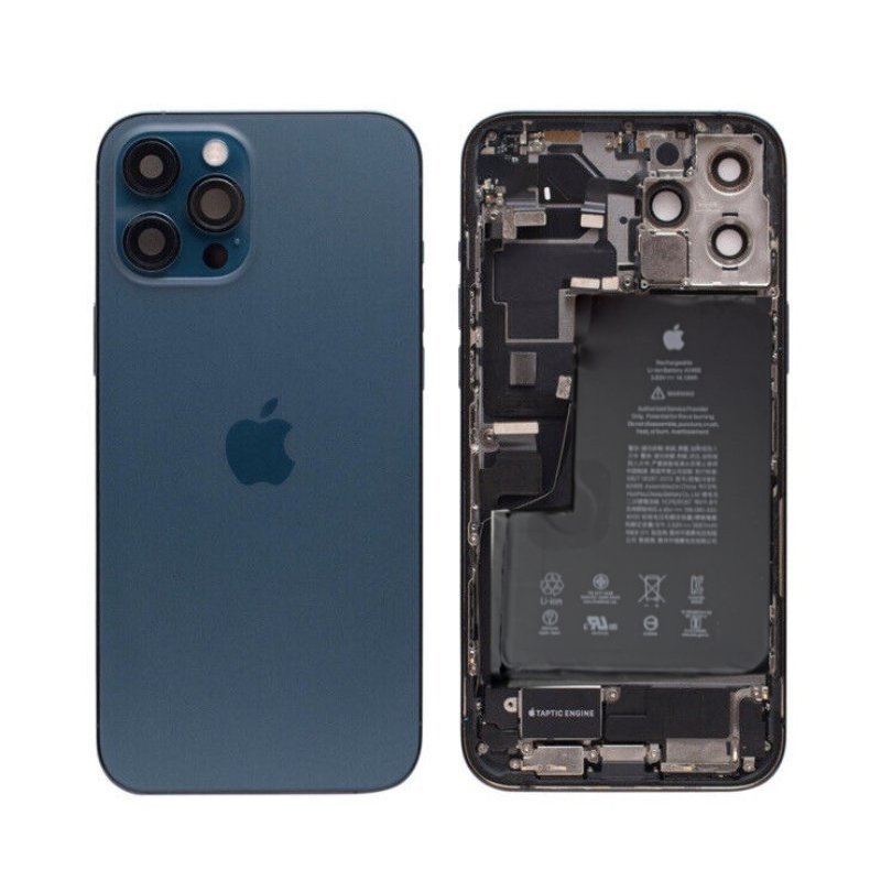 iPhone 12 Pro max - Châssis Complet BLEU - Connecteur de Charge (Origine Demonté) Grade A