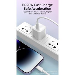 Chargeur 20 W Bloc d'alimentation USB-C iPhone 15/14/13/12/11 iPad pro/iPad Mini