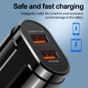 5V 3A Chargeur rapide 2 USB Adaptateur d'alimentation quickcharge