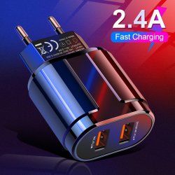 5V 3A Chargeur rapide 2 USB Adaptateur d'alimentation quickcharge