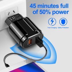 5V 3A Chargeur rapide 2 USB Adaptateur d'alimentation quickcharge