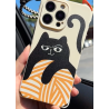 iPhone 15 Pro/Max/15 Plus/15 - Coque Magnétique avec sangle bandoulière Le chat INS