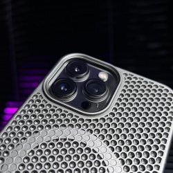 Série iPhone 15/14/13 - Coque Magnétique dissipation thermique en maille avec béquil