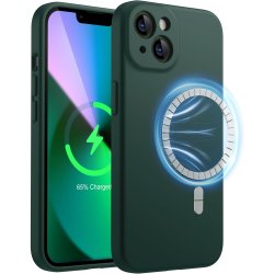 iPhone 15 Pro/Max/15 Plus/15 - Coque antichoc avec rondelle magsafe VERT