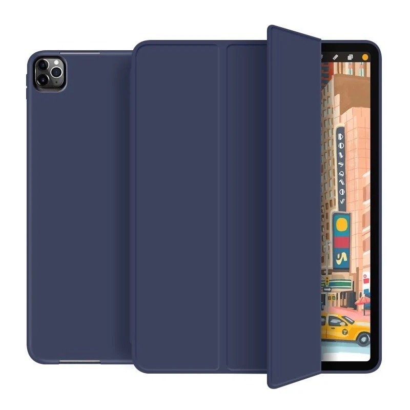 iPad pro 13 (2024) M4 - housse support Smartcase support ipad coque souple Bleu marine