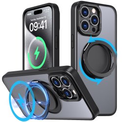 iPhone 16 Pro/Max/16 Plus/16 - Coque Magnétique support magsafe NOIR