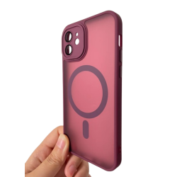 iPhone 16/Plus/Pro/Max - Coque semi rigide Lux antichoc avec verre caméra prune