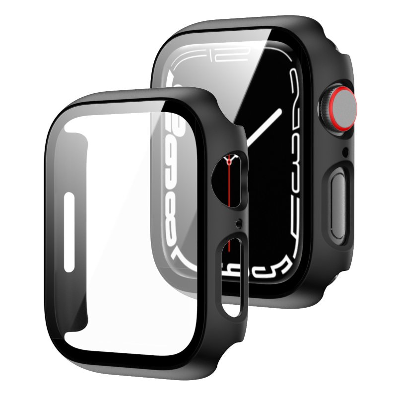 Apple Watch 46mm serie10 - coque PC noir avec verre trempé