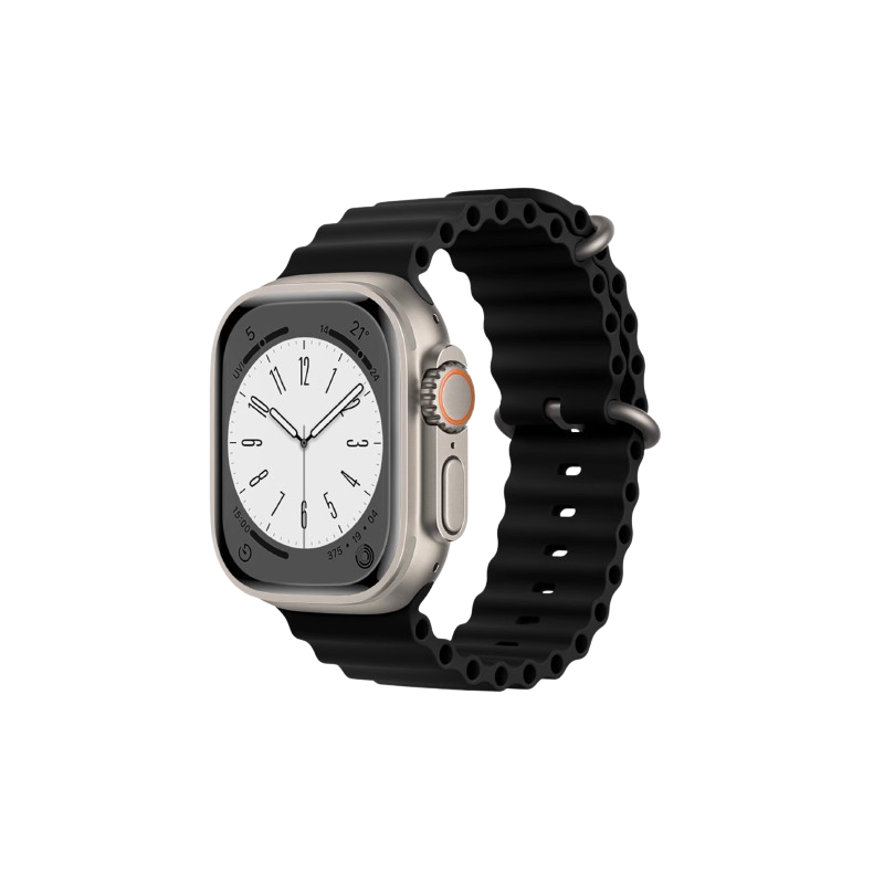 Bracelet Apple Watch 42/44/45/46/49mm - Bracelet Océan noir titane naturel (style original)