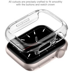 Apple Watch 46mm serie10 - coque PC noir sans verre trempé transparente